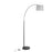 LumiSource March Floor Lamp, Black Marble/Black/Grey Linen