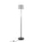 LumiSource March Floor Lamp, Black Marble/Black/Grey Linen