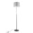 LumiSource March Floor Lamp, Black Marble/Black/Grey Linen