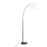 LumiSource March Floor Lamp, Black Marble/Black/White Linen