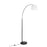 LumiSource March Floor Lamp, Black Marble/Black/White Linen