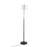 LumiSource March Floor Lamp, Black Marble/Black/White Linen