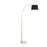 LumiSource March Floor Lamp, White/Antique Brass/Black Linen