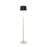 LumiSource March Floor Lamp, White/Antique Brass/Black Linen