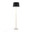 LumiSource March Floor Lamp, White/Antique Brass/Black Linen