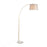 LumiSource March Floor Lamp, White/Antique Brass/Grey Linen