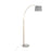 LumiSource March Floor Lamp, White/Antique Brass/Grey Linen