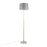 LumiSource March Floor Lamp, White/Antique Brass/Grey Linen