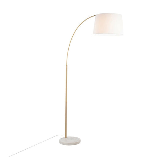 LumiSource March Floor Lamp, White/Antique Brass