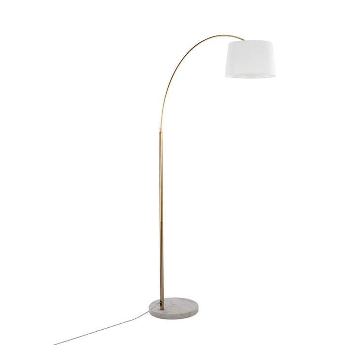 LumiSource March Floor Lamp, White/Antique Brass