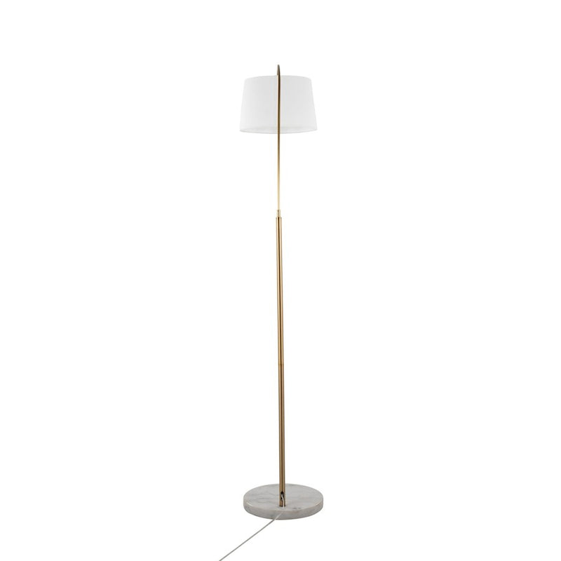 LumiSource March Floor Lamp, White/Antique Brass