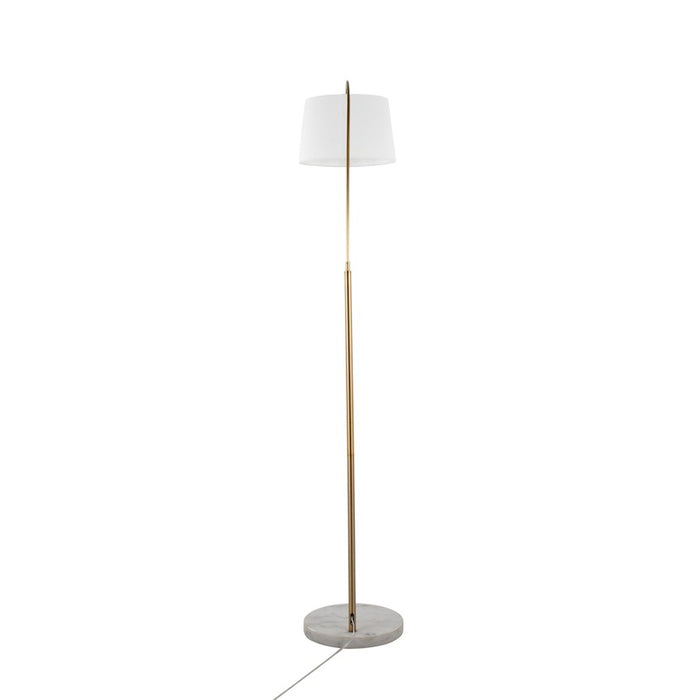LumiSource March Floor Lamp, White/Antique Brass
