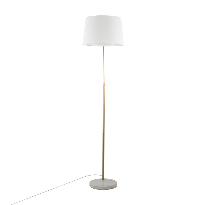 LumiSource March Floor Lamp, White/Antique Brass