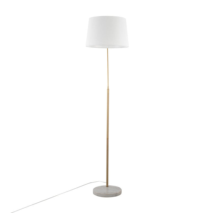 LumiSource March Floor Lamp, White/Antique Brass
