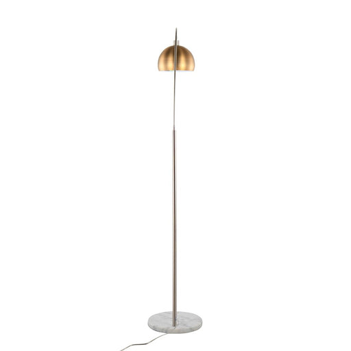 LumiSource March Floor Lamp, White Marble/Nickel/Antique Brass - LFL-MARCHWMNIAU