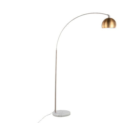 LumiSource March Floor Lamp, White Marble/Nickel/Antique Brass