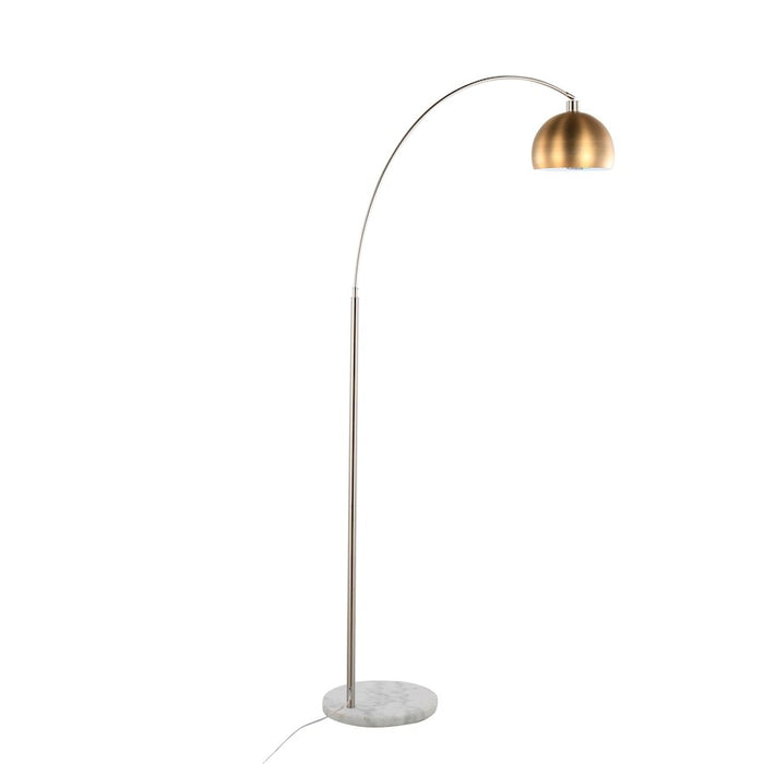 LumiSource March Floor Lamp, White Marble/Nickel/Antique Brass