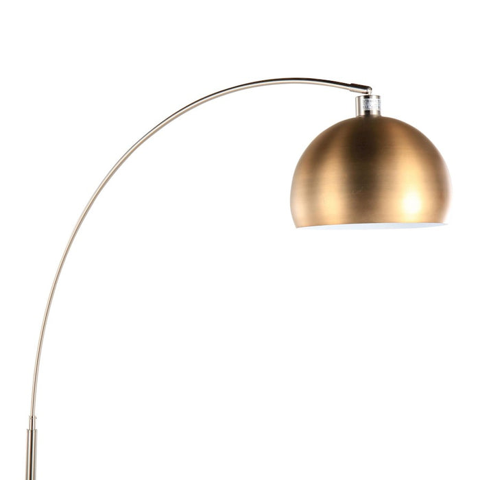 LumiSource March Floor Lamp, White Marble/Nickel/Antique Brass