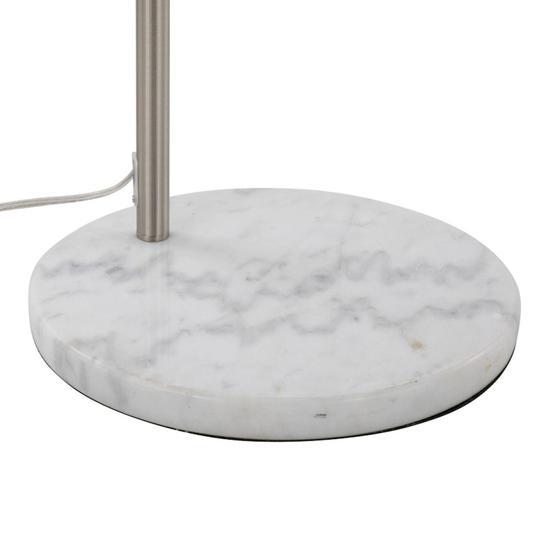 LumiSource March Floor Lamp, White Marble/Nickel/Antique Brass
