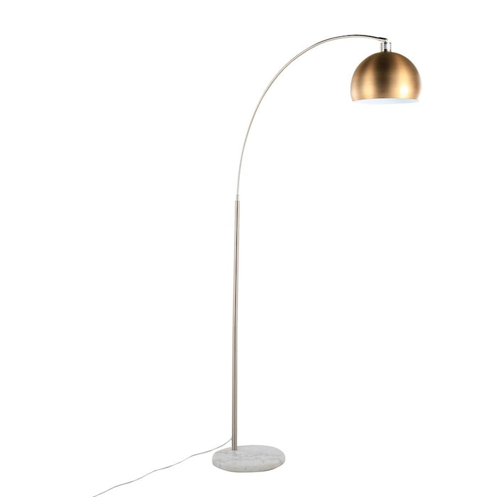 LumiSource March Floor Lamp, White Marble/Nickel/Antique Brass