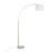 LumiSource March Floor Lamp in White Marble/Nickel/White Linen