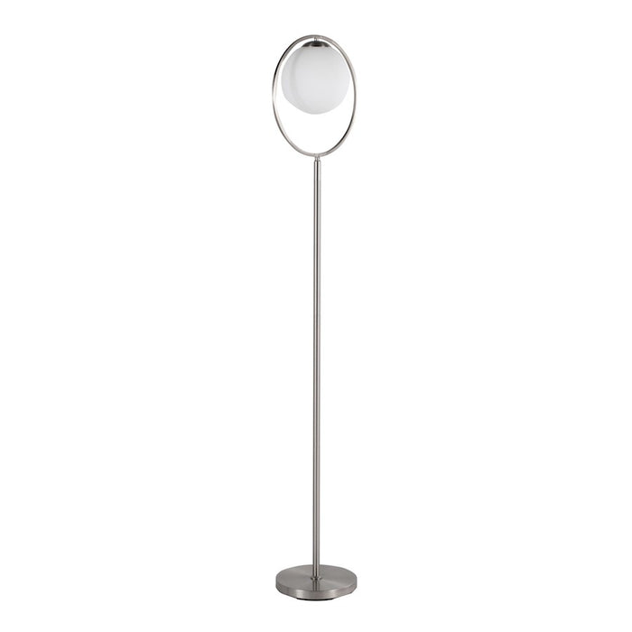 LumiSource Moon Floor Lamp in Nickel/Frosted Glass - LFL-MOONNI