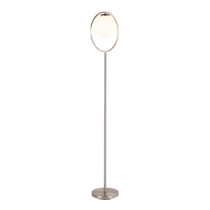 LumiSource Moon Floor Lamp in Nickel/Frosted Glass