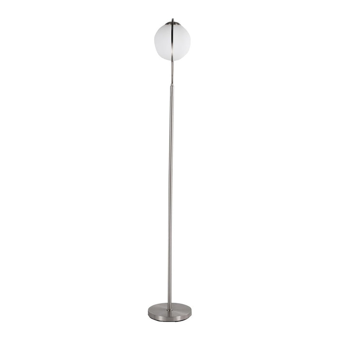 LumiSource Moon Floor Lamp in Nickel/Frosted Glass