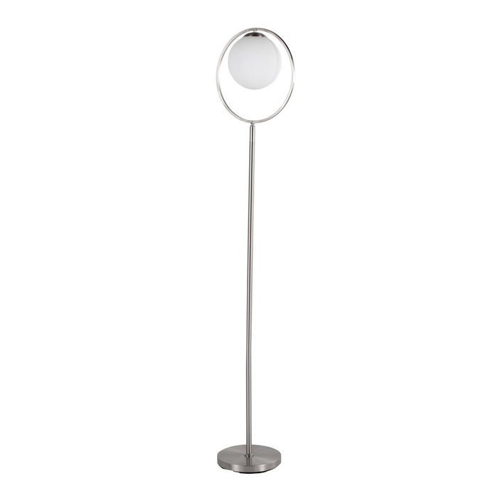 LumiSource Moon Floor Lamp in Nickel/Frosted Glass