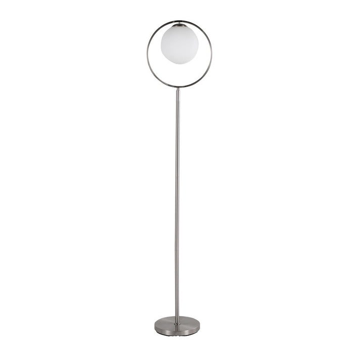 LumiSource Moon Floor Lamp in Nickel/Frosted Glass