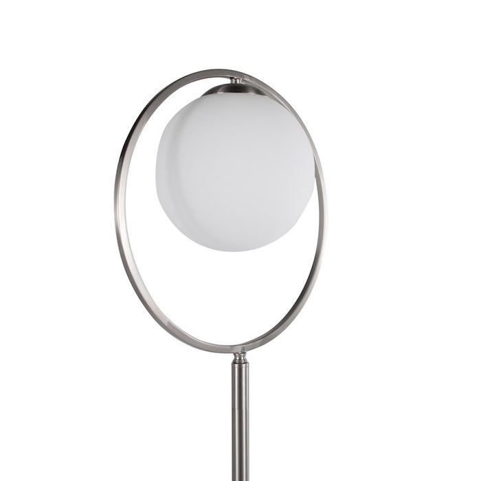 LumiSource Moon Floor Lamp in Nickel/Frosted Glass