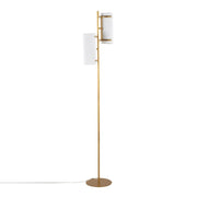 LumiSource Rhonda Floor Lamp in Gold Metal/White Shade - LFL-RHONDAAUW