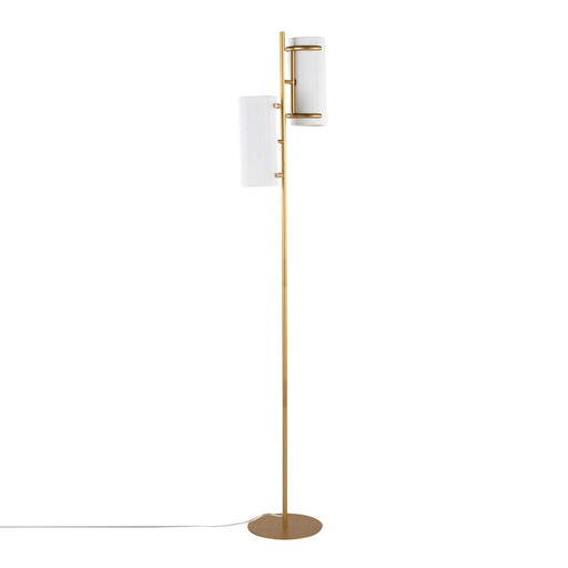 LumiSource Rhonda Floor Lamp in Gold Metal/White Shade - LFL-RHONDAAUW