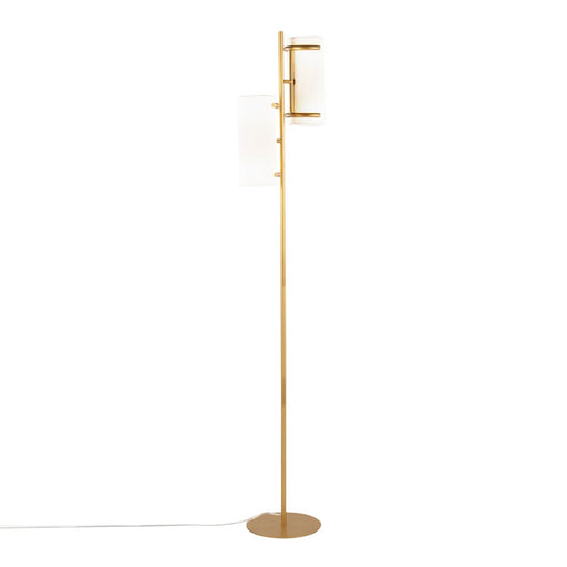 LumiSource Rhonda Floor Lamp in Gold Metal/White Shade
