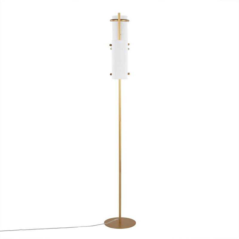 LumiSource Rhonda Floor Lamp in Gold Metal/White Shade