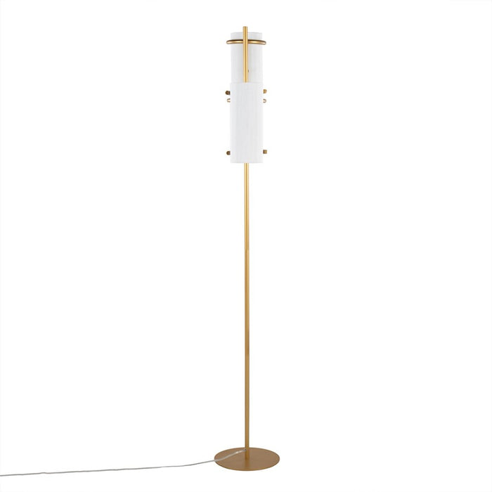 LumiSource Rhonda Floor Lamp in Gold Metal/White Shade