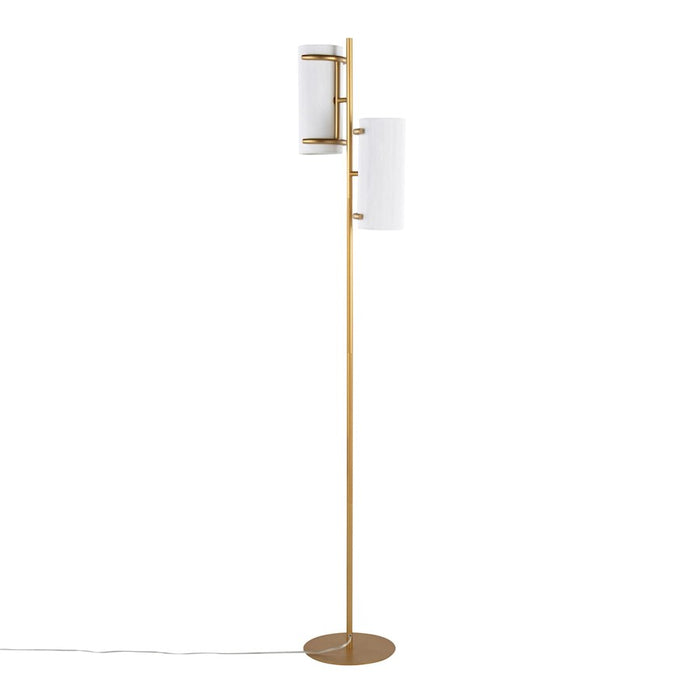 LumiSource Rhonda Floor Lamp in Gold Metal/White Shade