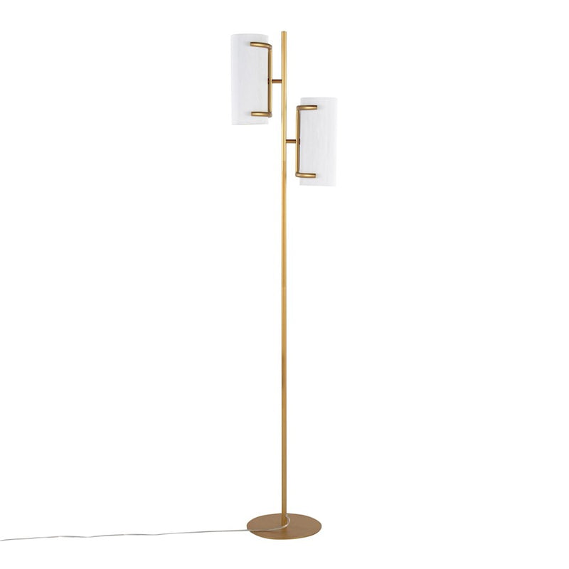 LumiSource Rhonda Floor Lamp in Gold Metal/White Shade