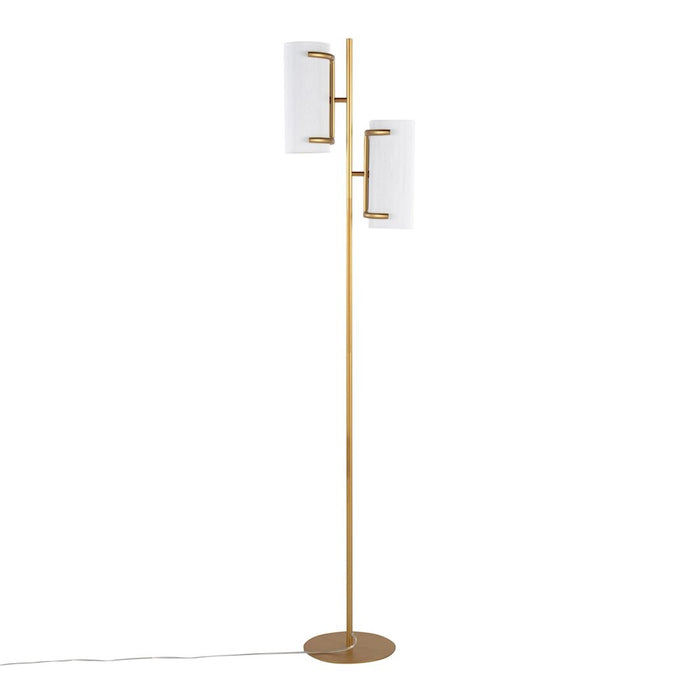 LumiSource Rhonda Floor Lamp in Gold Metal/White Shade