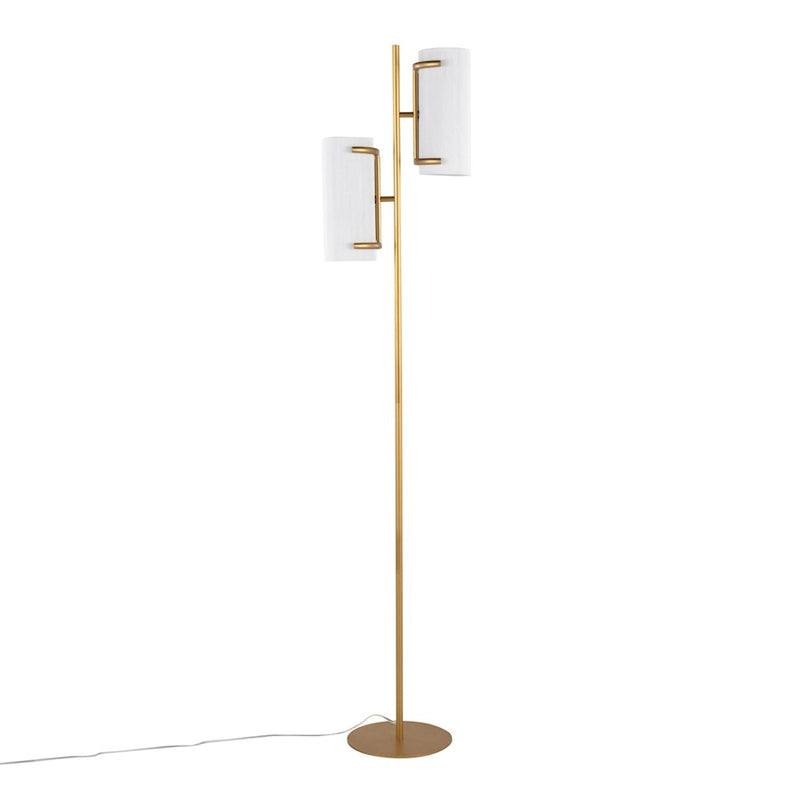 LumiSource Rhonda Floor Lamp in Gold Metal/White Shade
