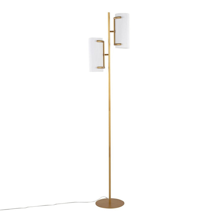 LumiSource Rhonda Floor Lamp in Gold Metal/White Shade