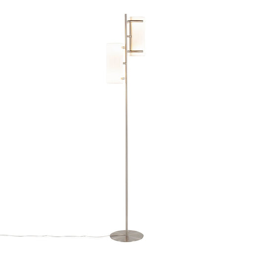 LumiSource Rhonda Floor Lamp in Brushed Nickel/White Shade