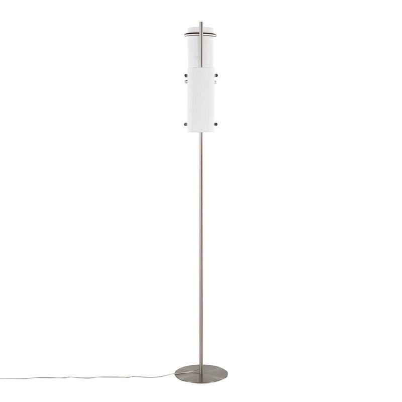 LumiSource Rhonda Floor Lamp in Brushed Nickel/White Shade