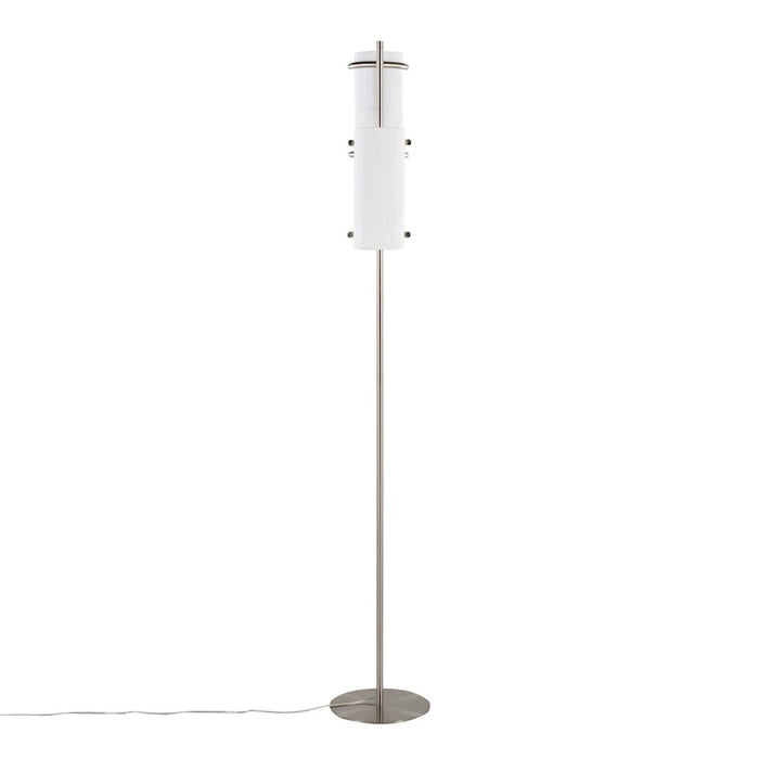 LumiSource Rhonda Floor Lamp in Brushed Nickel/White Shade