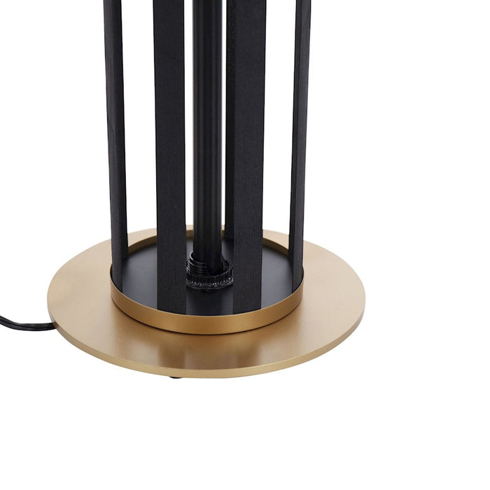 LumiSource Ribbon Floor Lamp, Gold/Black Ribbon/Black Linen