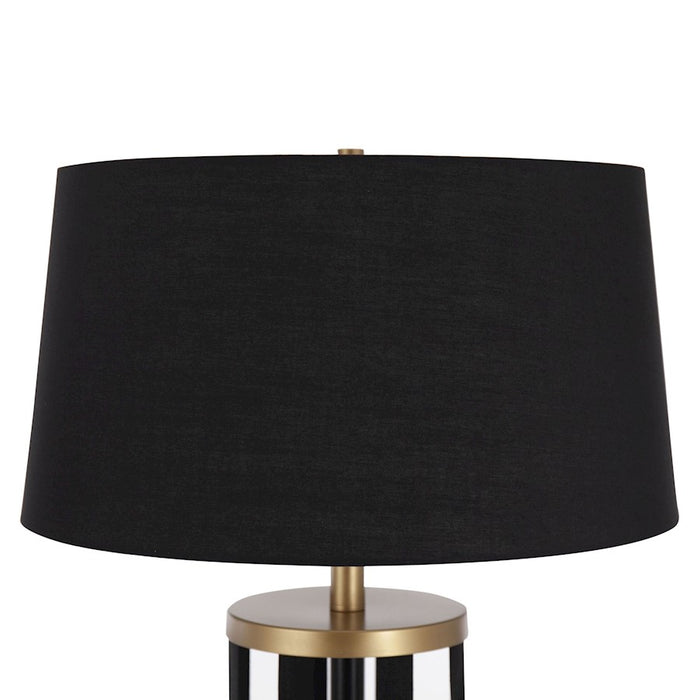 LumiSource Ribbon Floor Lamp, Gold/Black Ribbon/Black Linen