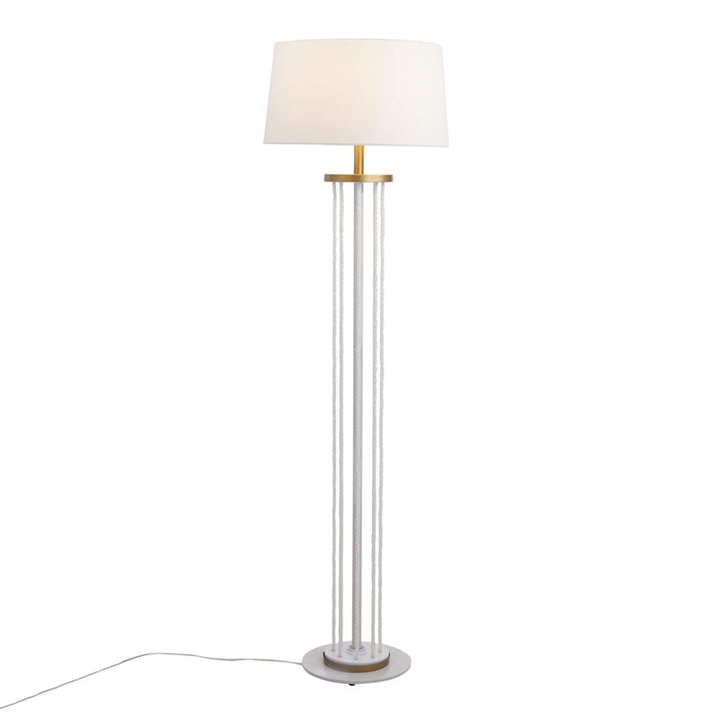 LumiSource Rope Floor Lamp, Natural Wood/White Metal - LFL-ROPEWNAW
