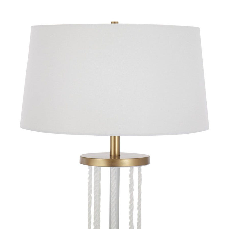 LumiSource Rope 62in Floor Lamp | Natural Wood, White Metal & White Rope | Living Room & Bedroom | 18 x 18 x 62 in | Model LFL-ROPEWNAW