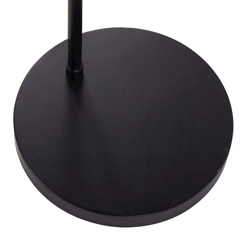 LumiSource Salon Floor Lamp in Black Metal/Natural Rattan