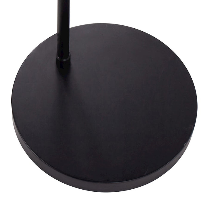 LumiSource Salon Floor Lamp in Black Metal/Natural Rattan